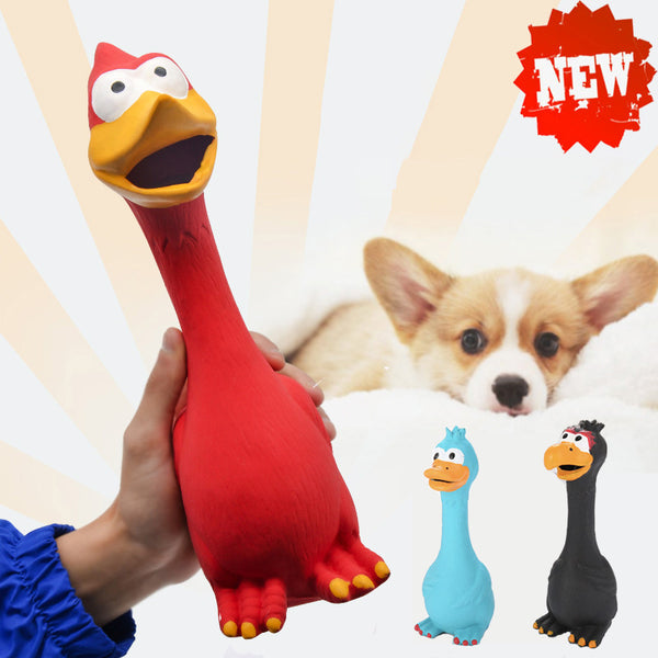 Screaming Chicken Hot Sell Pets Dog Cats Toys Squeeze Squeaky Sound Funny Toy Safety Rubber For Dogs Molar Chew Toys